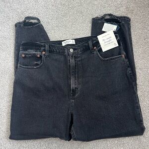 Abercrombie & Fitch The Ankle Straight Ultra High Rise Black Jeans Size 33 Reg